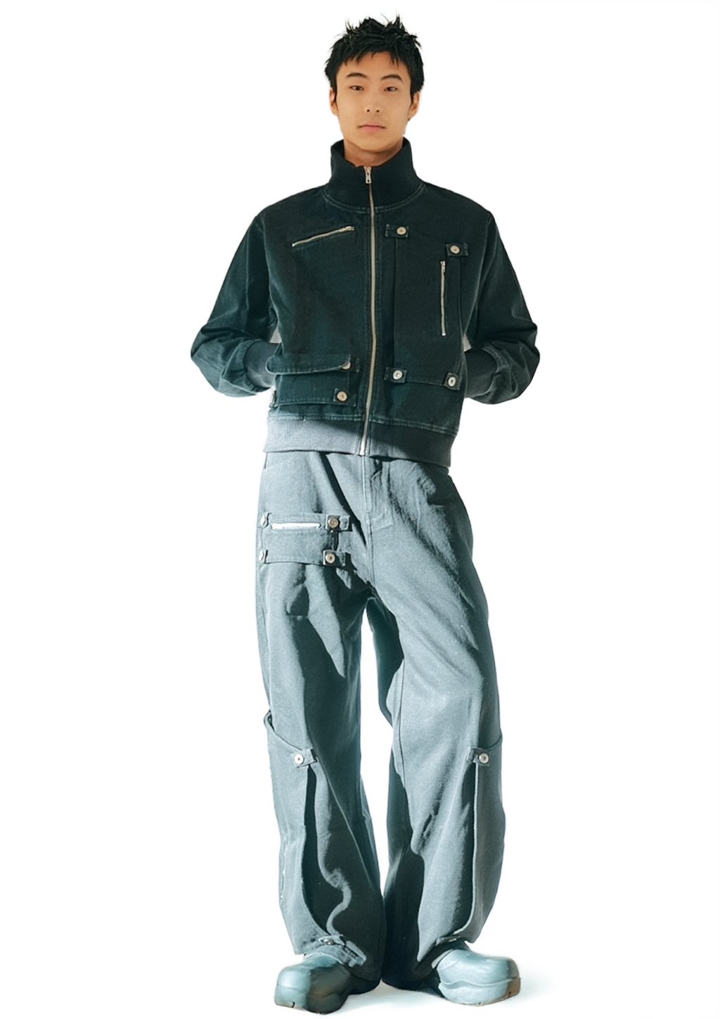 Convertible Pocket Denim Jacket